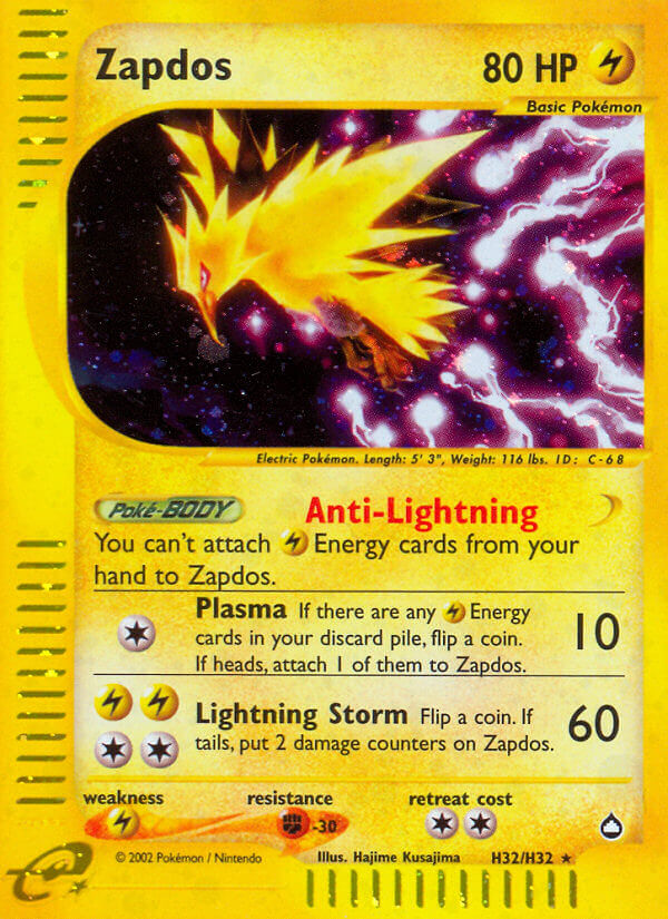 Zapdos (H32/H32) [Aquapolis] | Anubis Games and Hobby