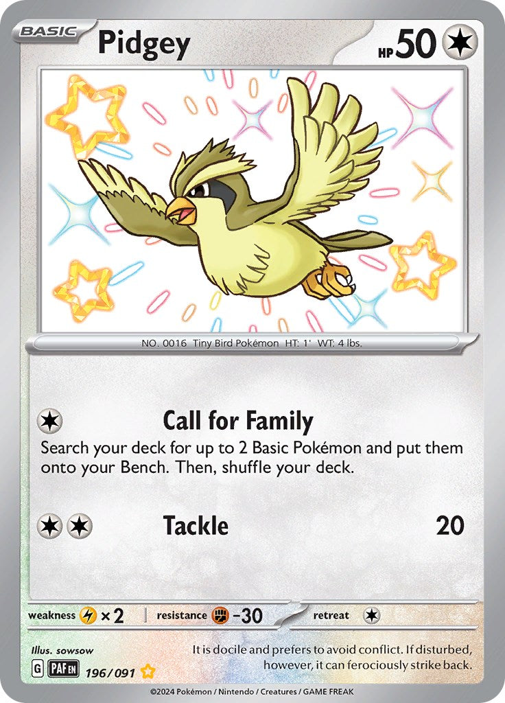 Pidgey (196/091) [Scarlet & Violet: Paldean Fates] | Anubis Games and Hobby