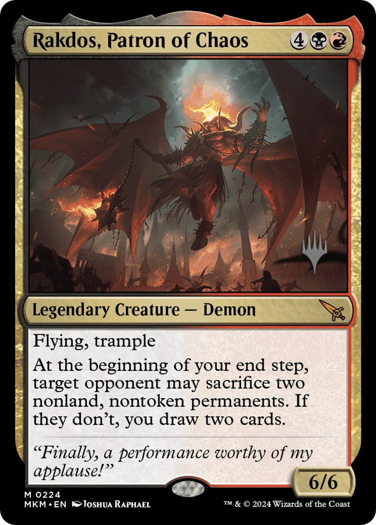Rakdos, Patron of Chaos (Promo Pack) [Murders at Karlov Manor Promos] | Anubis Games and Hobby