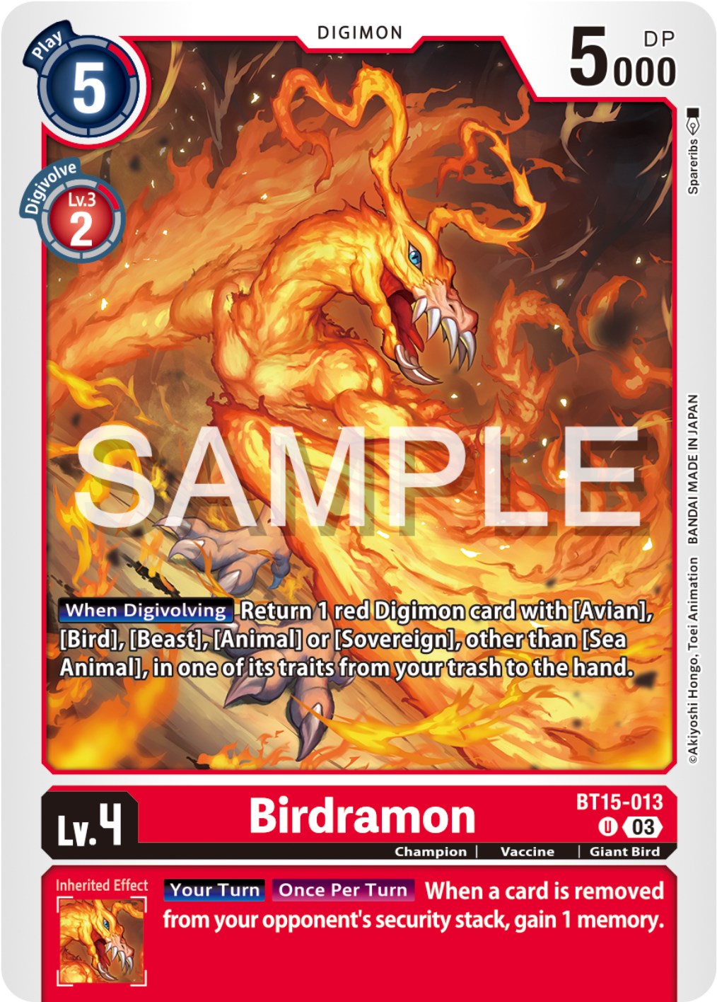 Birdramon [BT15-013] [Exceed Apocalypse] | Anubis Games and Hobby