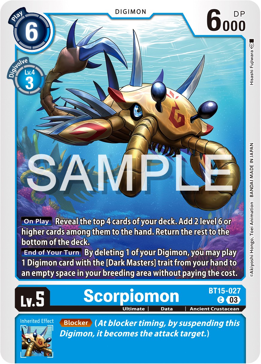 Scorpiomon [BT15-027] [Exceed Apocalypse] | Anubis Games and Hobby