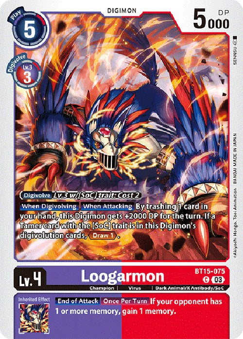 Loogarmon [BT15-075] [Exceed Apocalypse] | Anubis Games and Hobby