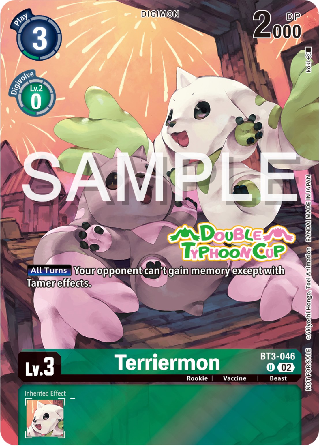 Terriermon [BT3-046] (Double Typhoon Cup) [Release Special Booster Promos] | Anubis Games and Hobby