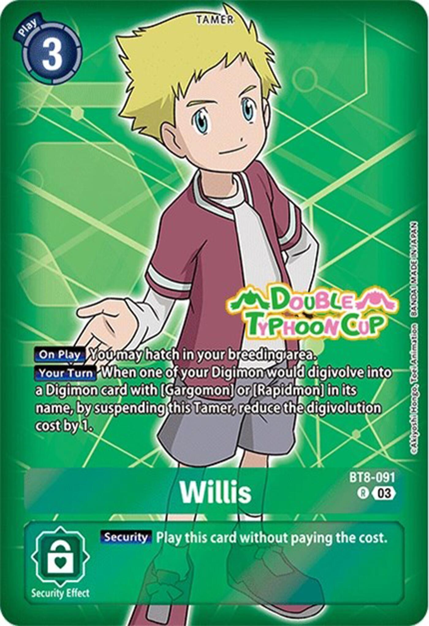 Willis [BT8-091] (Reprint) [Starter Deck: Double Typhoon Advanced Deck Set Pre-Release Cards] | Anubis Games and Hobby