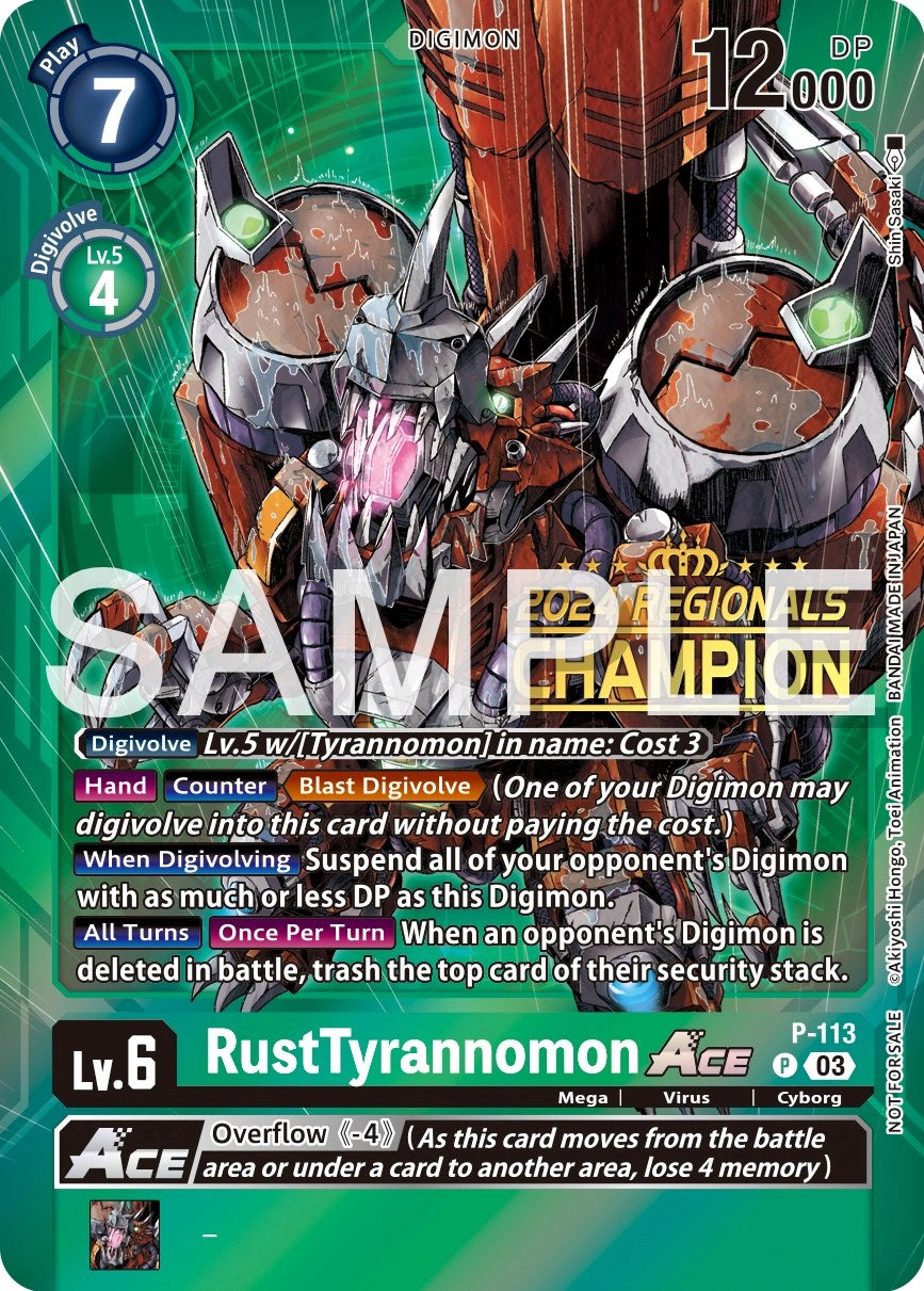 RustTyrannomon Ace [P-113] (2024 Regionals Champion) [Promotional Cards] | Anubis Games and Hobby