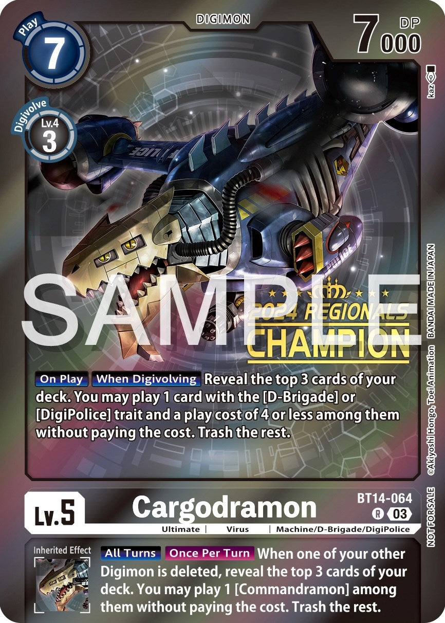 Cargodramon [BT14-064] (2024 Regionals Champion) [Blast Ace Promos] | Anubis Games and Hobby