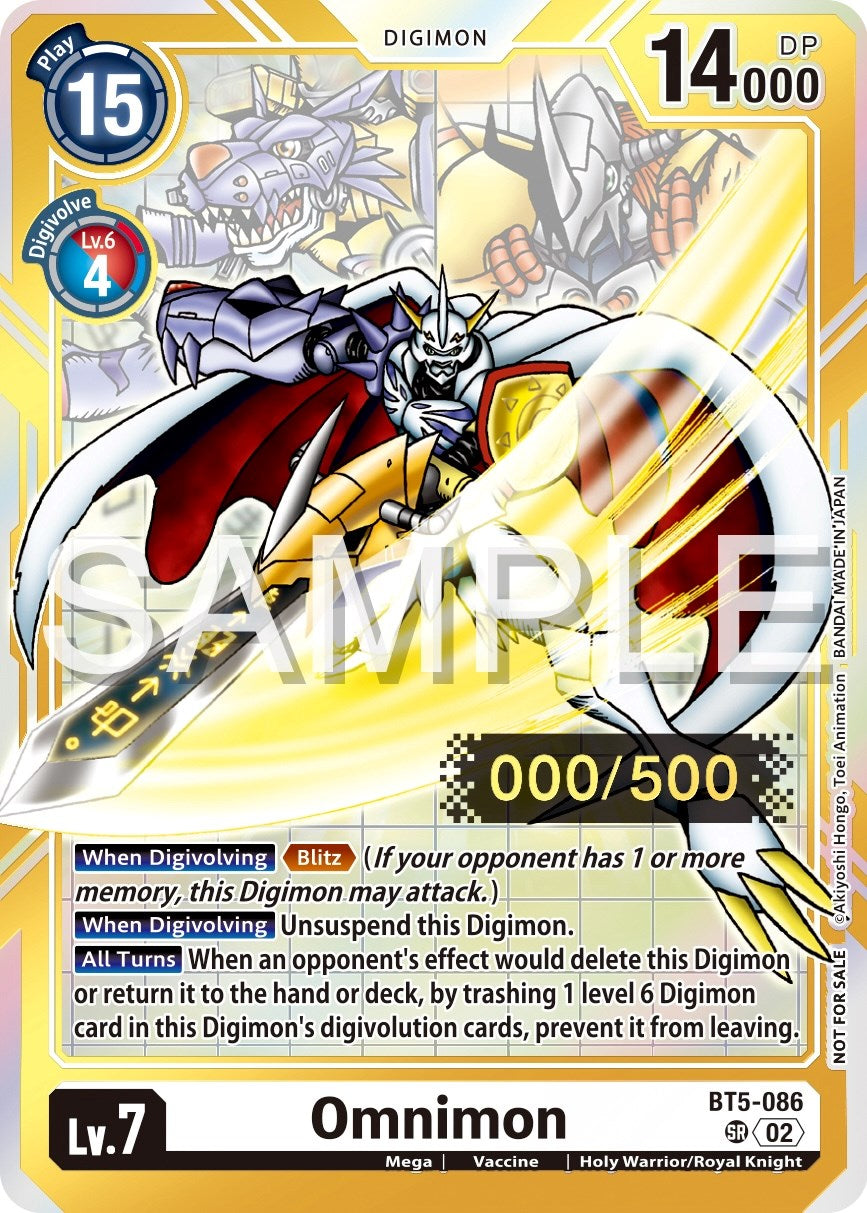 Omnimon [BT5-086] (Serial Numbered) [Battle of Omni Promos] | Anubis Games and Hobby