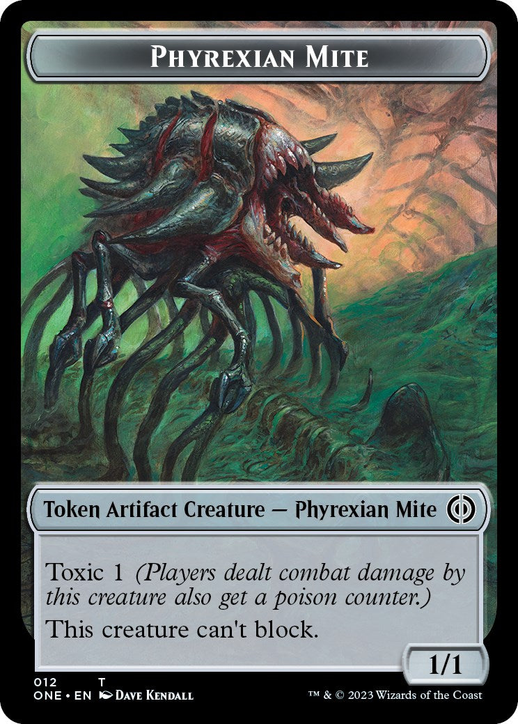 Phyrexian Mite (012) // Phyrexian Beast Double-Sided Token [Phyrexia: All Will Be One Tokens] | Anubis Games and Hobby