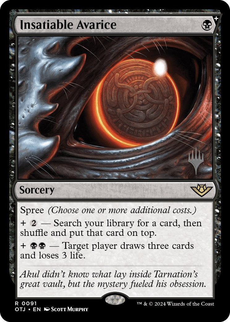 Insatiable Avarice (Promo Pack) [Outlaws of Thunder Junction Promos] | Anubis Games and Hobby