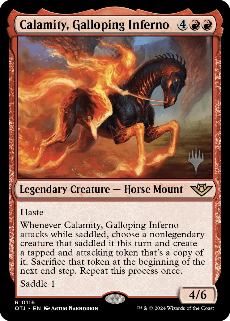 Calamity, Galloping Inferno (Promo Pack) [Outlaws of Thunder Junction Promos] | Anubis Games and Hobby