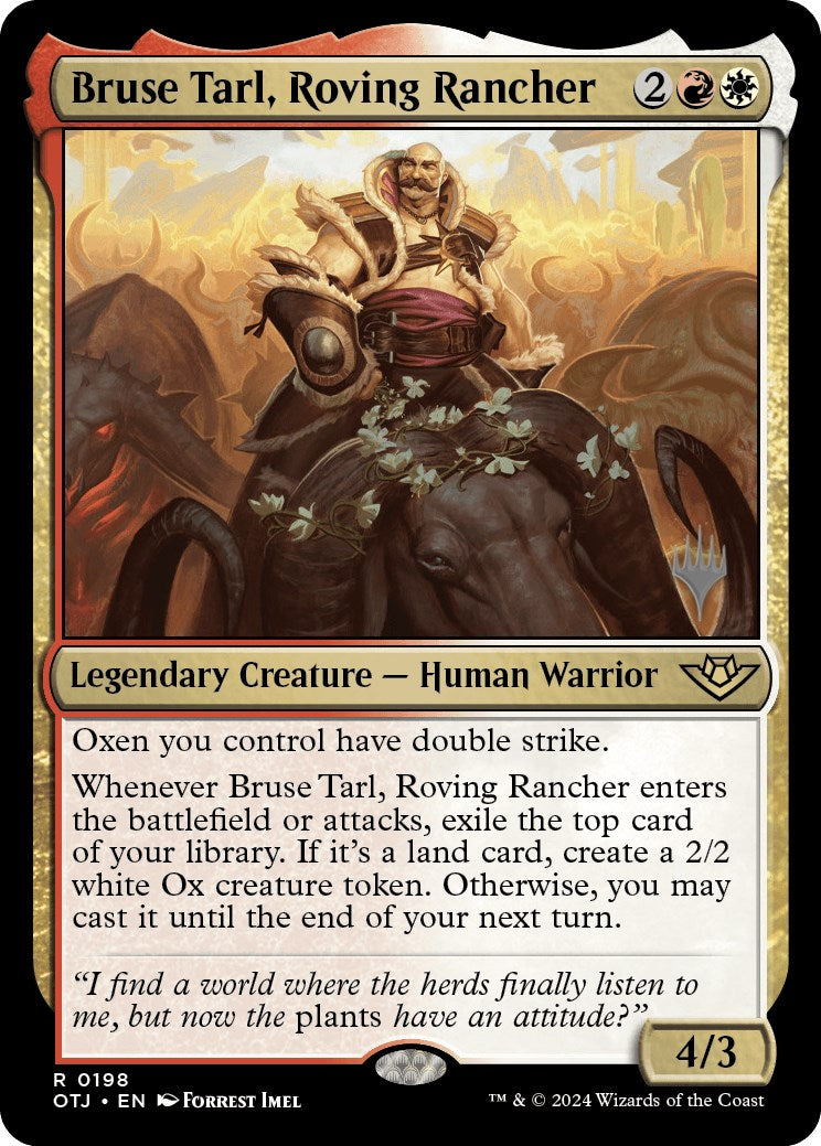 Bruse Tarl, Roving Rancher (Promo Pack) [Outlaws of Thunder Junction Promos] | Anubis Games and Hobby