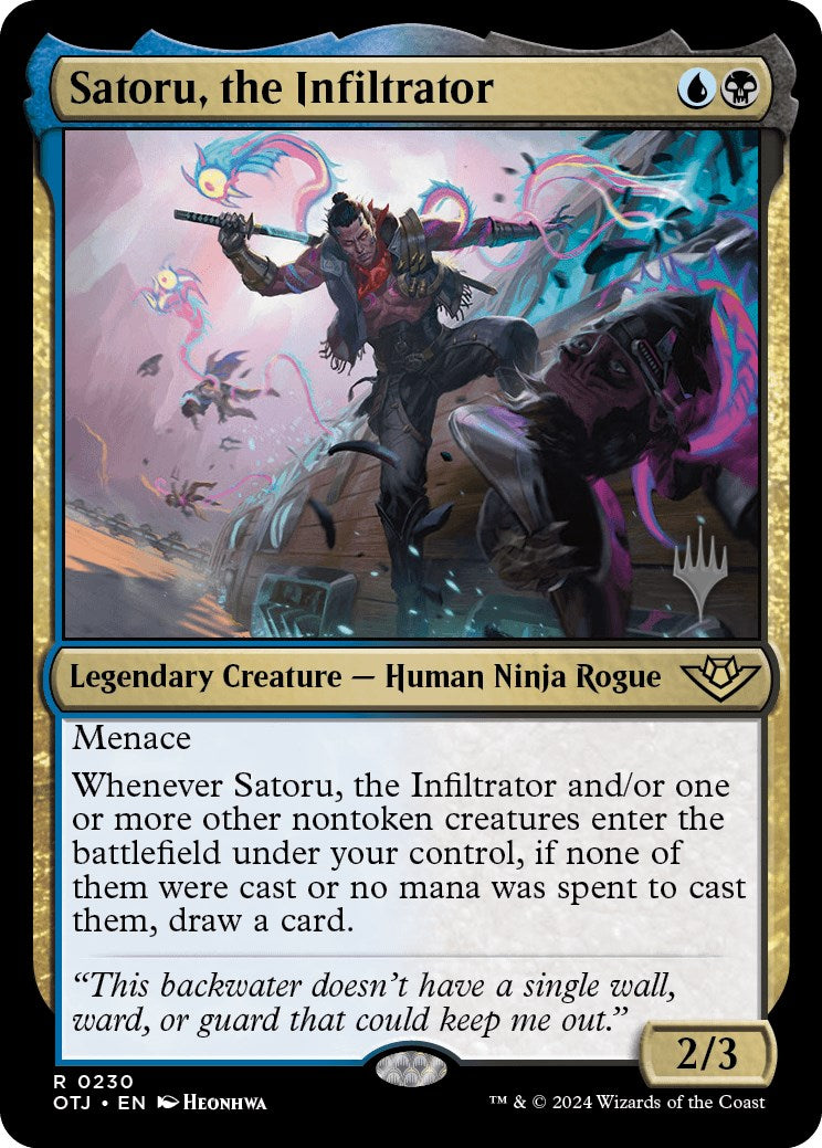 Satoru, the Infiltrator (Promo Pack) [Outlaws of Thunder Junction Promos] | Anubis Games and Hobby