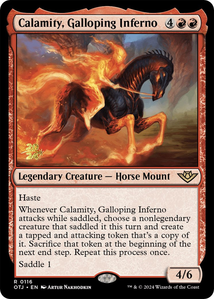 Calamity, Galloping Inferno [Outlaws of Thunder Junction Prerelease Promos] | Anubis Games and Hobby