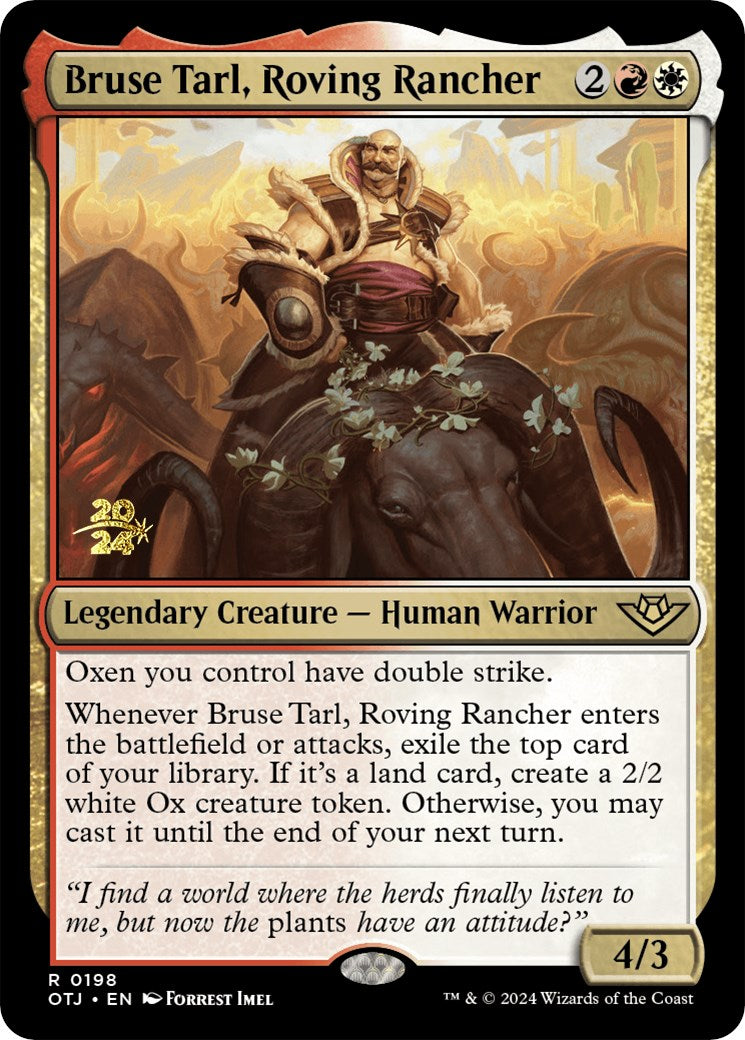 Bruse Tarl, Roving Rancher [Outlaws of Thunder Junction Prerelease Promos] | Anubis Games and Hobby