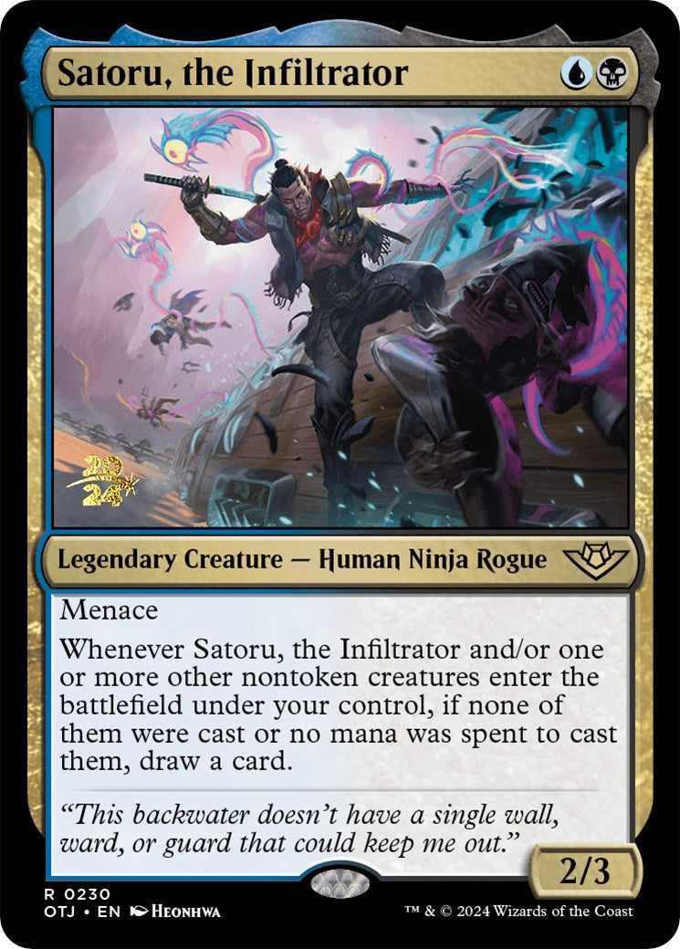 Satoru, the Infiltrator [Outlaws of Thunder Junction Prerelease Promos] | Anubis Games and Hobby