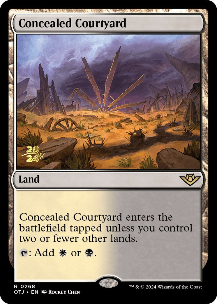 Concealed Courtyard (OTJ) [Outlaws of Thunder Junction Prerelease Promos] | Anubis Games and Hobby