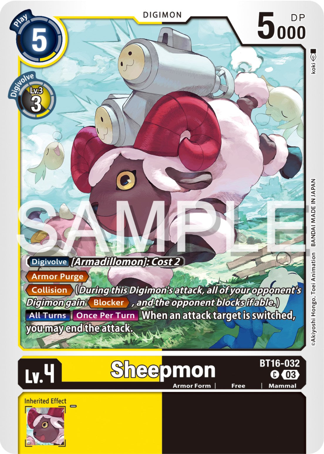 Sheepmon [BT16-032] [Beginning Observer] | Anubis Games and Hobby