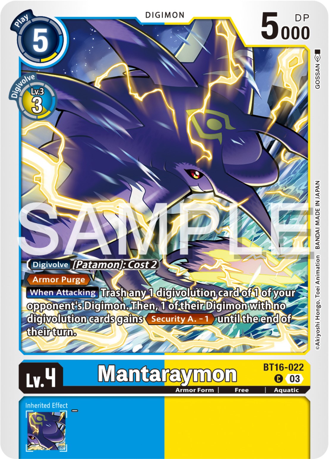 Mantaraymon [BT16-022] [Beginning Observer] | Anubis Games and Hobby