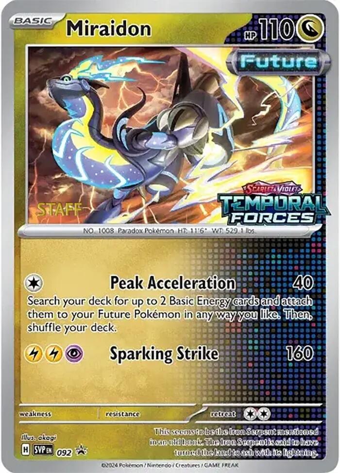 Miraidon (092) (Stamped) (Staff) [Scarlet & Violet: Black Star Promos] | Anubis Games and Hobby