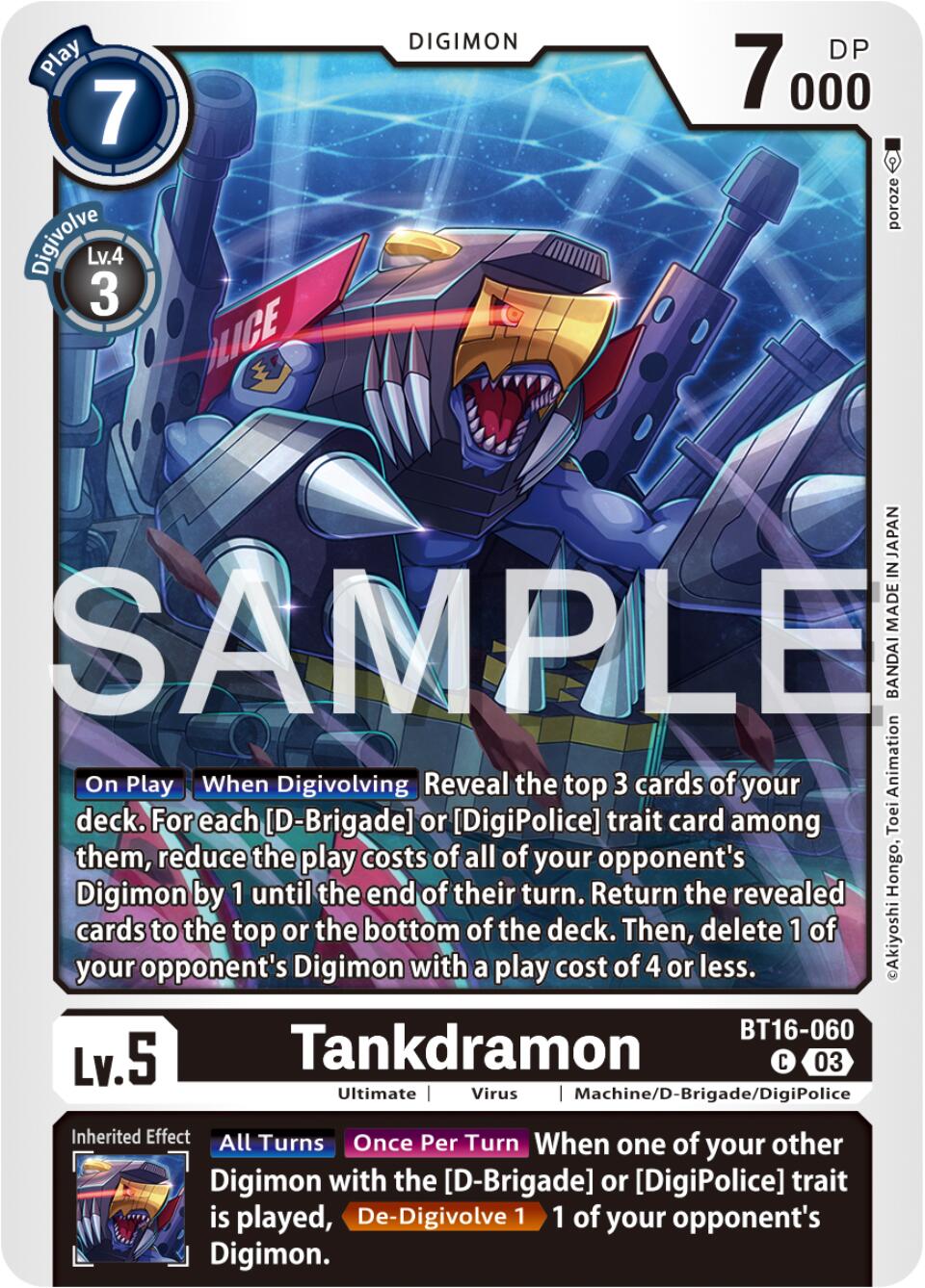 Tankdramon [BT16-060] [Beginning Observer] | Anubis Games and Hobby