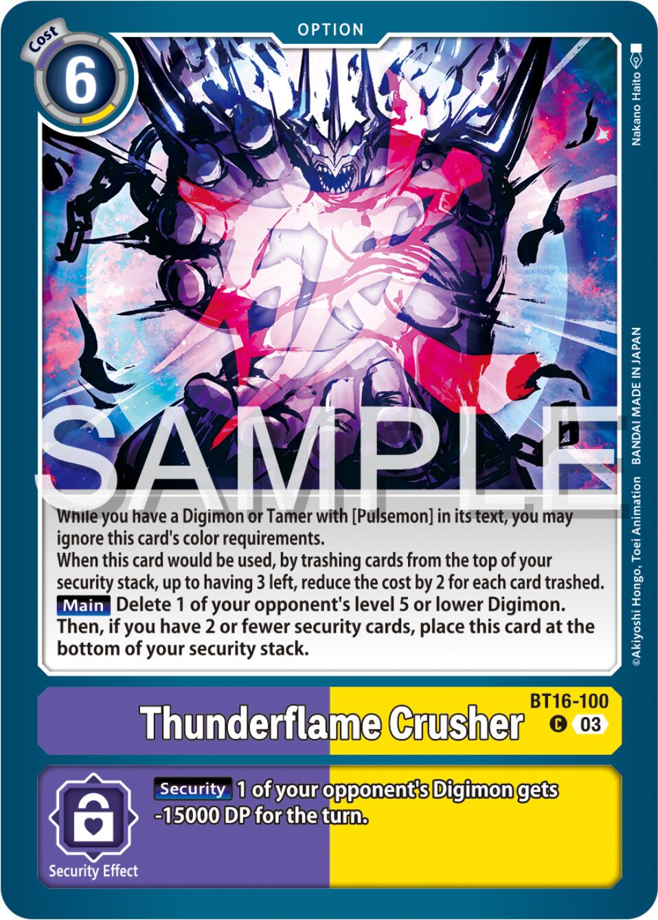 Thunderflame Crusher [BT16-100] [Beginning Observer] | Anubis Games and Hobby