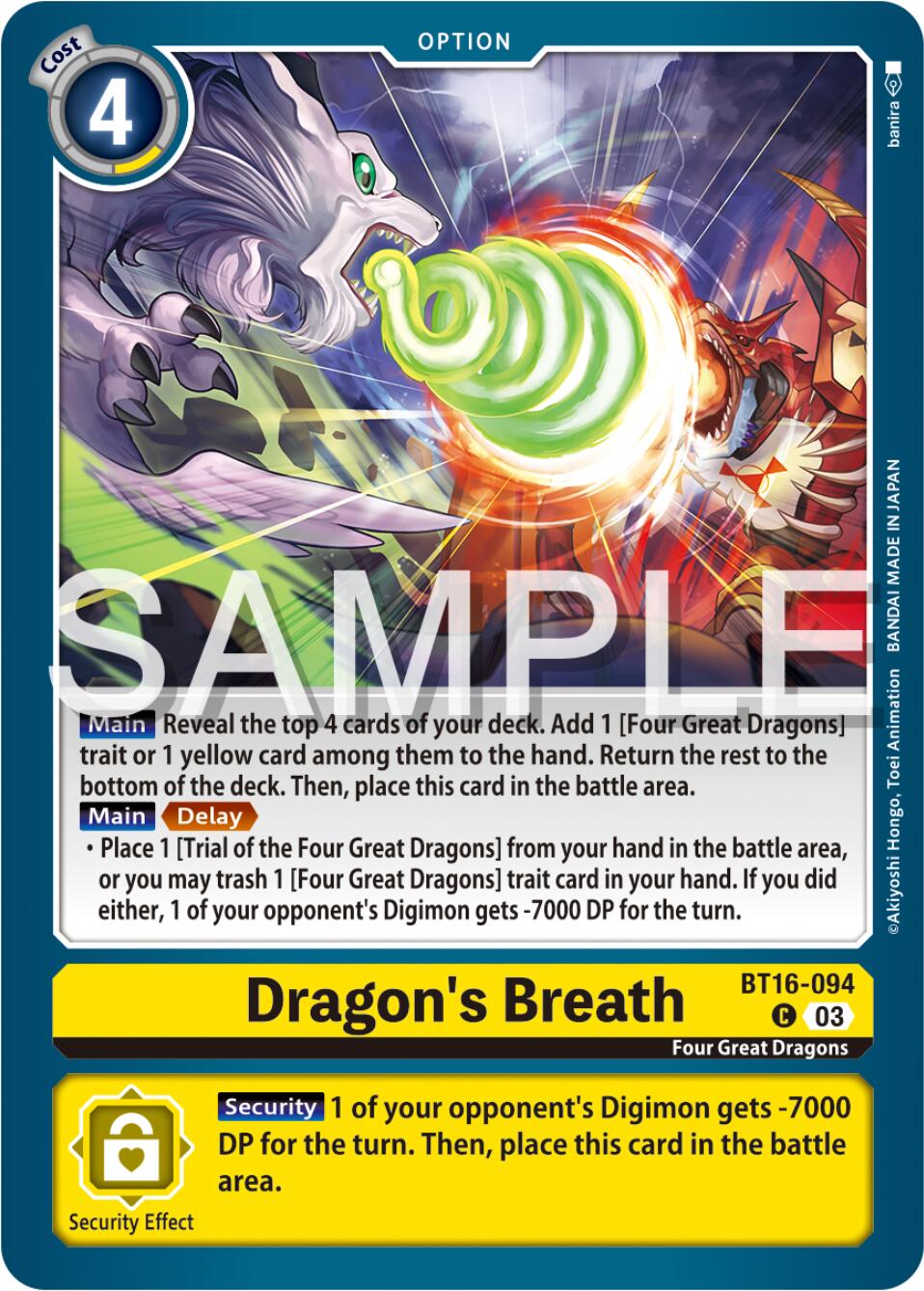 Dragon's Breath [BT16-094] [Beginning Observer] | Anubis Games and Hobby