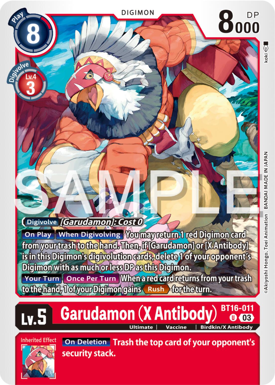 Garudamon (X Antibody) [BT16-011] [Beginning Observer] | Anubis Games and Hobby