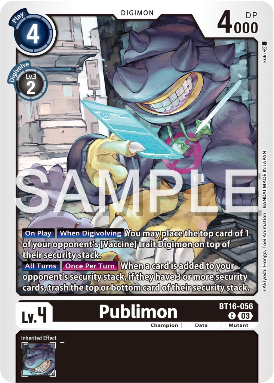 Publimon [BT16-056] [Beginning Observer] | Anubis Games and Hobby