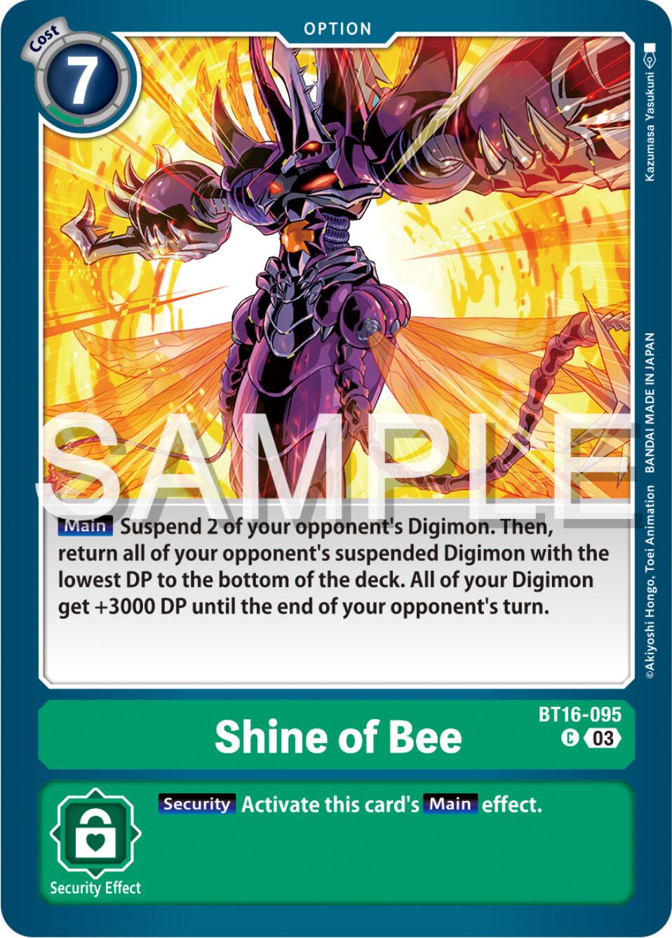 Shine of Bee [BT16-095] [Beginning Observer] | Anubis Games and Hobby