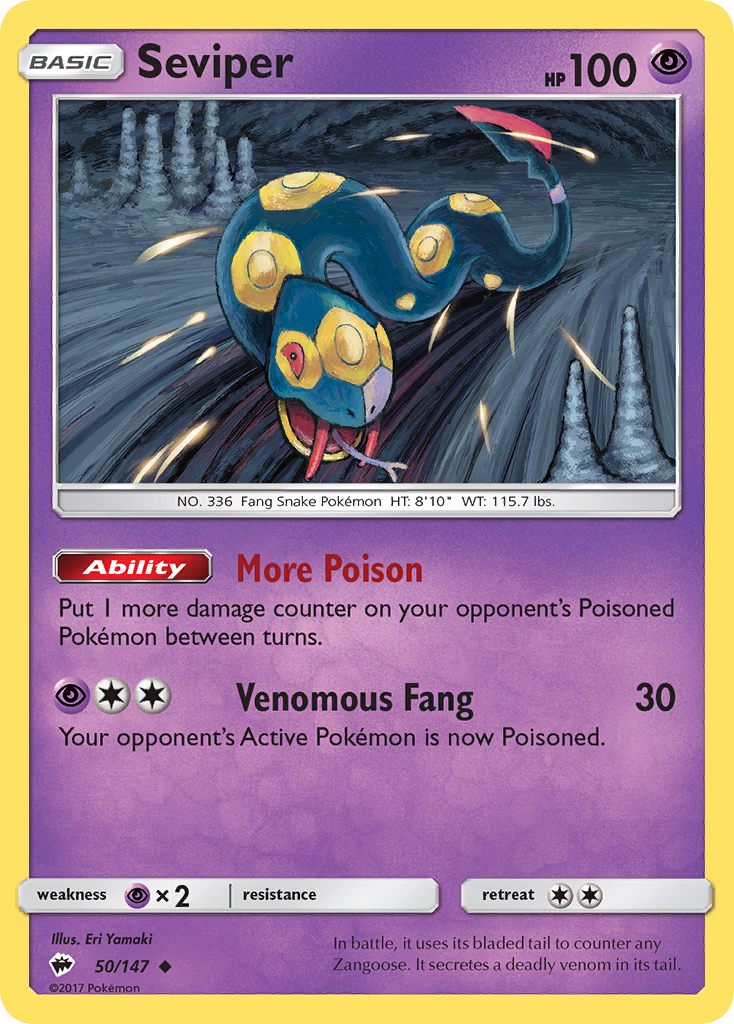 Seviper (50/147) [Sun & Moon: Burning Shadows] | Anubis Games and Hobby