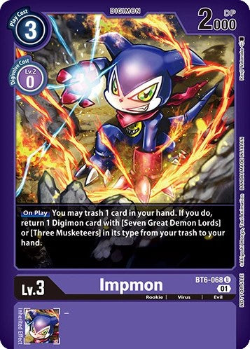 Impmon [BT6-068] (April 2023 Beelzemon Special) [Starter Deck: Beelzemon Advanced Deck Set Pre-Release Cards] | Anubis Games and Hobby