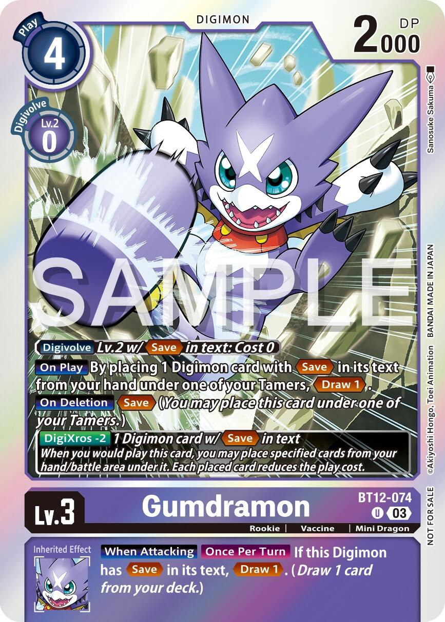 Gumdramon [BT12-074] (Official Tournament Vol.13 Winner Pack) [Across Time Promos] | Anubis Games and Hobby