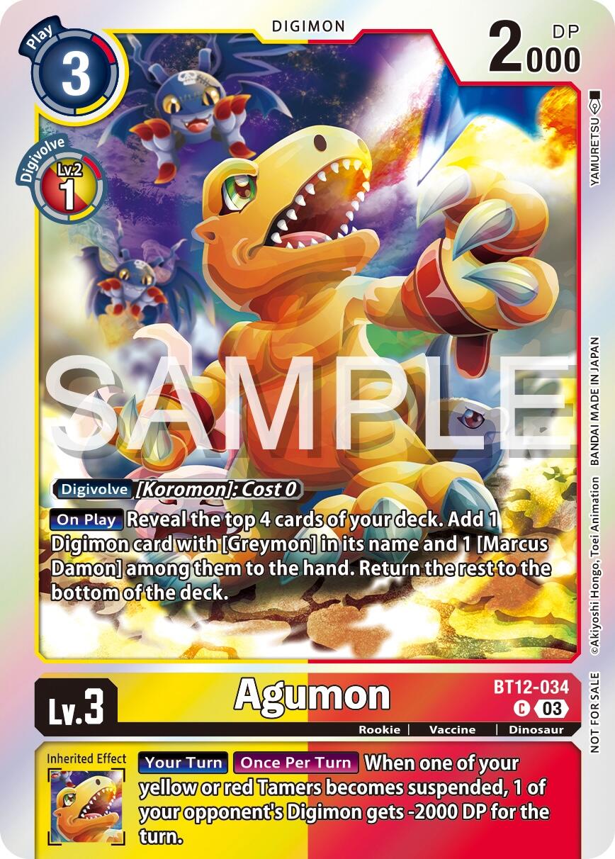 Agumon [BT12-034] (Official Tournament Vol.13 Winner Pack) [Across Time Promos] | Anubis Games and Hobby