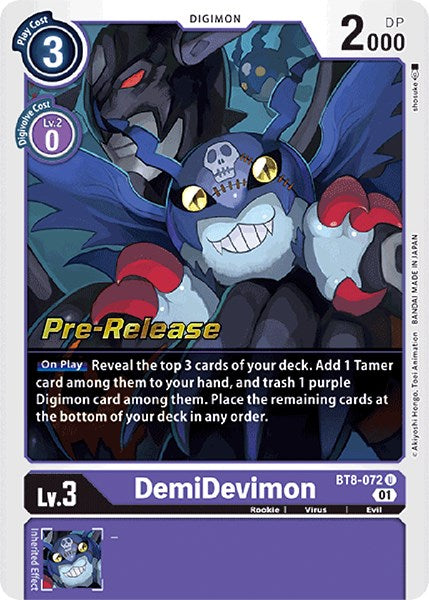 DemiDevimon [BT8-072] [New Awakening Pre-Release Cards] | Anubis Games and Hobby