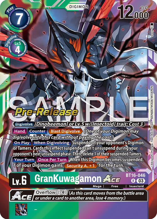 GranKuwagamon Ace [BT16-046] [Beginning Observer Pre-Release Promos] | Anubis Games and Hobby