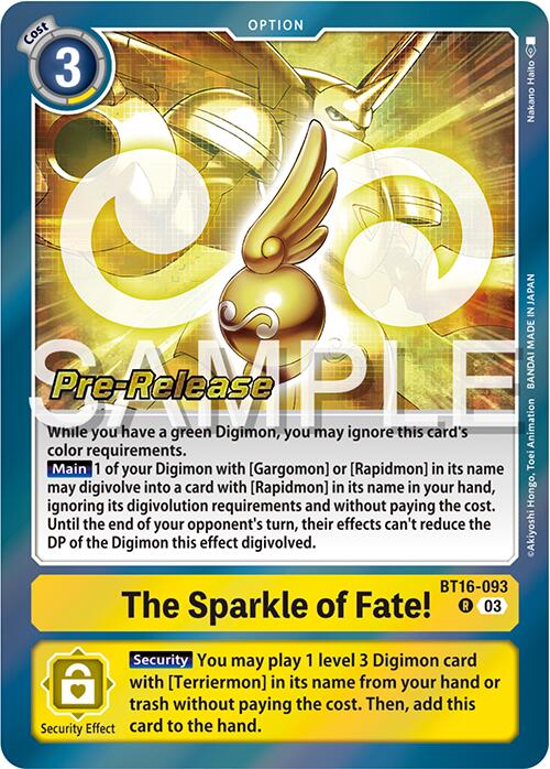 The Sparkle of Fate! [BT16-093] [Beginning Observer Pre-Release Promos] | Anubis Games and Hobby