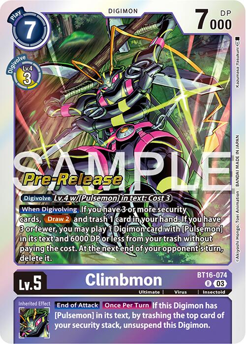 Climbmon [BT16-074] [Beginning Observer Pre-Release Promos] | Anubis Games and Hobby