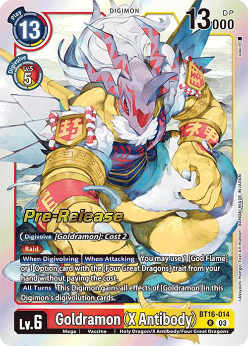 Goldramon (X Antibody) [BT16-014] [Beginning Observer Pre-Release Promos] | Anubis Games and Hobby