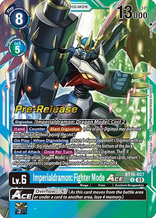 Imperialdramon: Fighter Mode Ace [BT16-027] [Beginning Observer Pre-Release Promos] | Anubis Games and Hobby