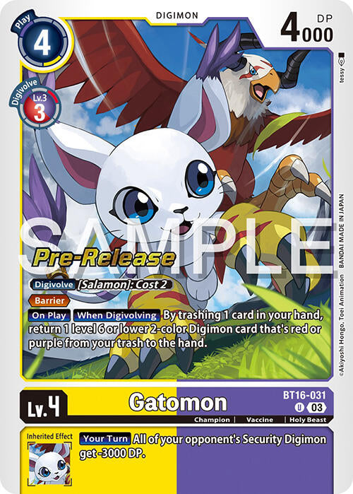 Gatomon [BT16-031] [Beginning Observer Pre-Release Promos] | Anubis Games and Hobby