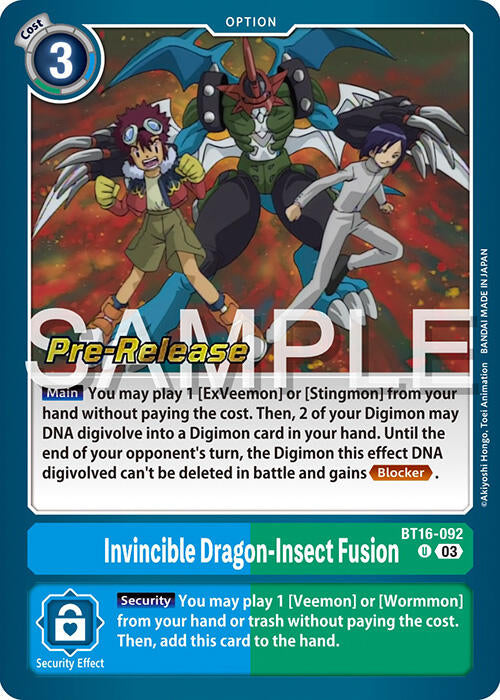 Invincible Dragon-Insect Fusion [BT16-092] [Beginning Observer Pre-Release Promos] | Anubis Games and Hobby