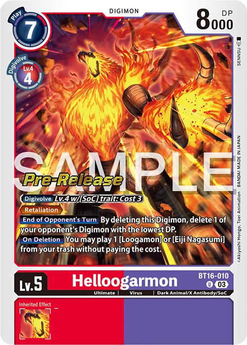 Helloogarmon [BT16-010] [Beginning Observer Pre-Release Promos] | Anubis Games and Hobby