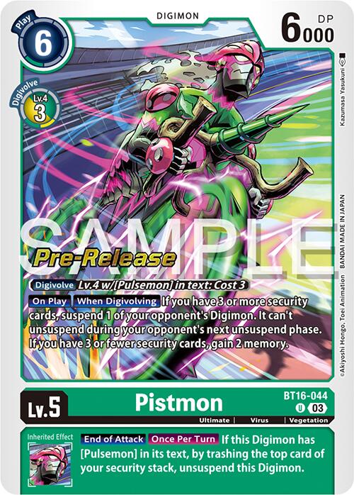 Pistmon [BT16-044] [Beginning Observer Pre-Release Promos] | Anubis Games and Hobby