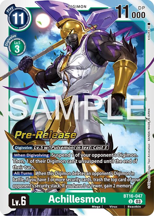 Achillesmon [BT16-047] [Beginning Observer Pre-Release Promos] | Anubis Games and Hobby