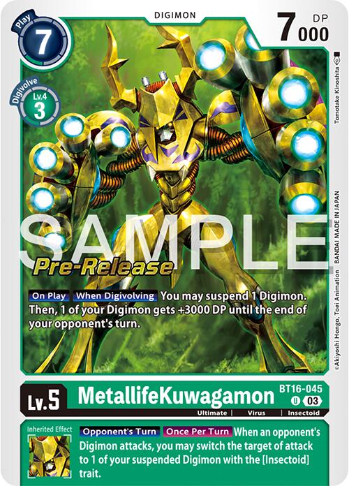 MetallifeKuwagamon [BT16-045] [Beginning Observer Pre-Release Promos] | Anubis Games and Hobby