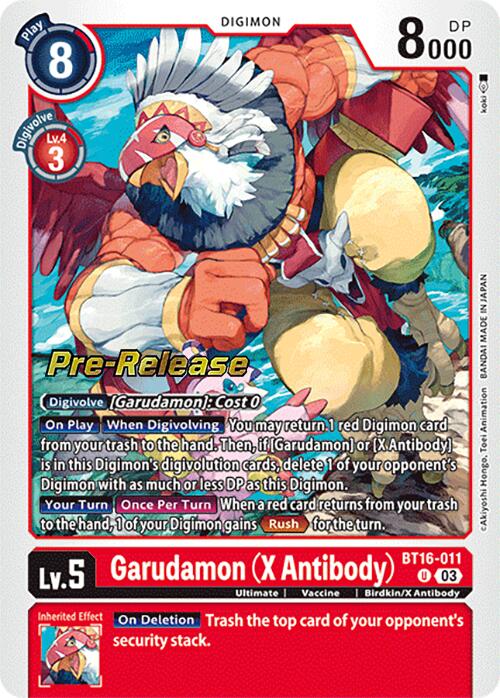 Garudamon (X Antibody) [BT16-011] [Beginning Observer Pre-Release Promos] | Anubis Games and Hobby