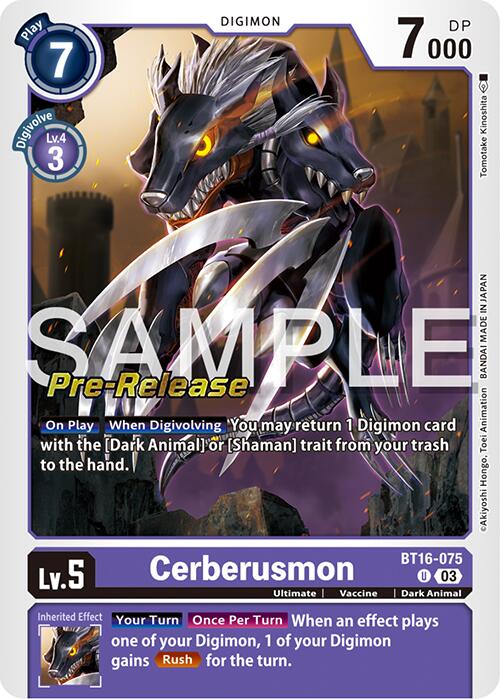 Cerberusmon [BT16-075] [Beginning Observer Pre-Release Promos] | Anubis Games and Hobby