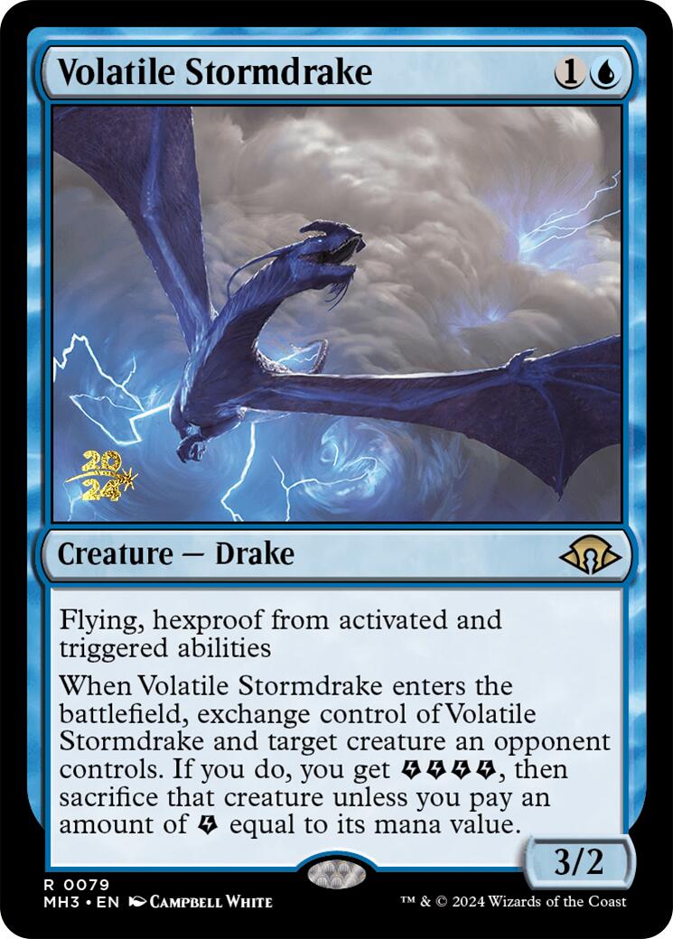 Volatile Stormdrake [Modern Horizons 3 Prerelease Promos] | Anubis Games and Hobby