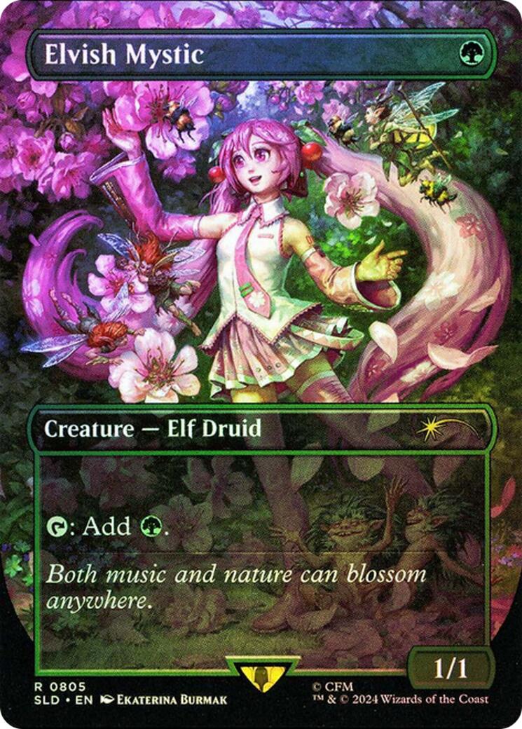 Elvish Mystic (0805 - Japanese Rainbow Foil) [Secret Lair Drop Series] | Anubis Games and Hobby