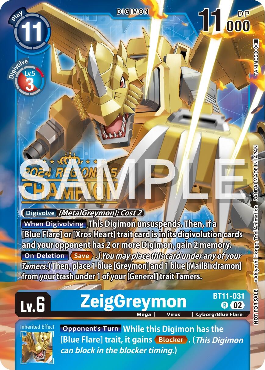 ZeigGreymon [BT11-031] (2024 Regionals Champion) [Dimensional Phase] | Anubis Games and Hobby